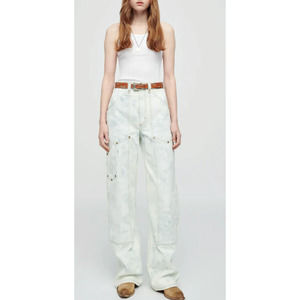 NEW! RE/DONE Sunbleach Super High Workwear $395 msrp Size 27 Jeans White I8-13